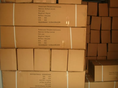 Fiberglass window screen have carton box as the outer package which has the detail information on it.